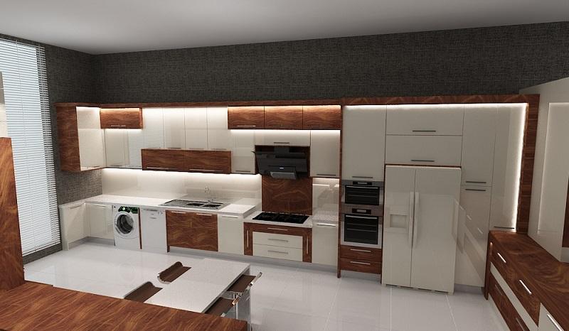 کابینت ام دی اف سفید قهوه ای